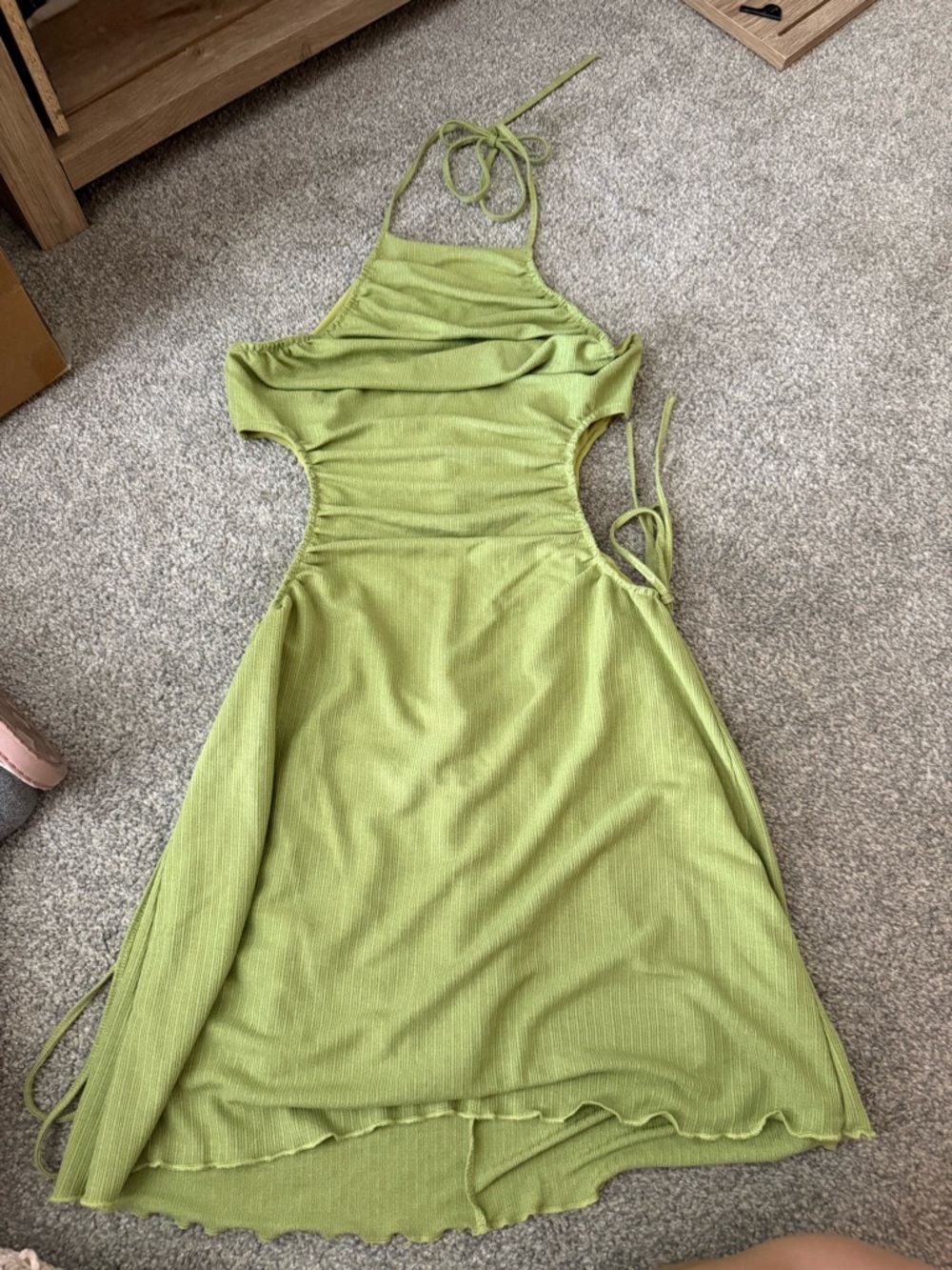 Green Halter Cutout Dress - Women